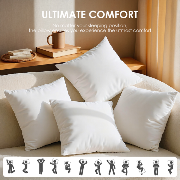 为您带来加倍的舒适。这套两只装20英寸白色抱枕内胆，蓬松度极佳，能瞬间提升沙发与床铺的温馨感。无枕套设计，鼓励创意混搭，满足季节更换或风格焕新的需求。-8
