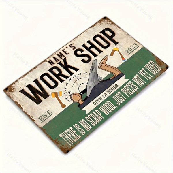CIFbuy金属定制刻字复古标牌 工坊车库工具房装饰 圣诞节礼物(TikTok、temu下自提)-4