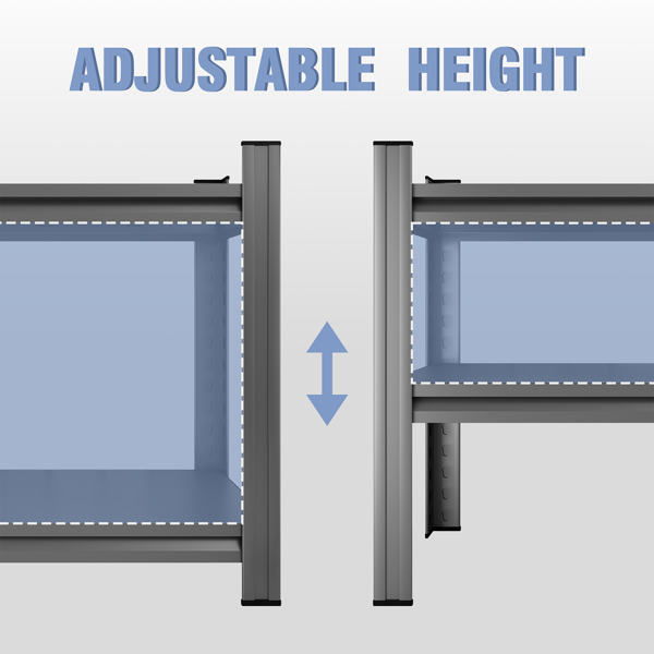 两层金属储物架，可调节隔板，金属书架，办公室垂直储物架，黑色，需要组装-6