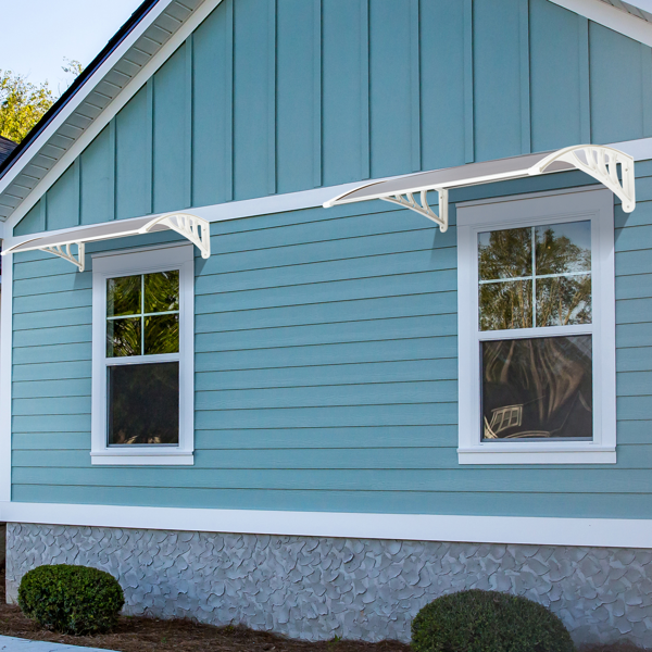 【同款编码：28466374】40*32in 棕色板白色支架 雨篷 塑料支架 阳光板 前后铝条-28