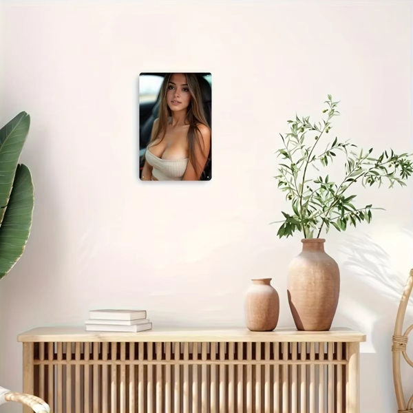 CIFbuy二维复古裸女铝制墙面装饰 无框风格预钻孔 (TikTok、temu下自提)-5