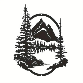 CIFbuy复古生命树铁墙艺术户外室内大型森林景观壁画现代花园庭院装饰 (TikTok、temu下自提)