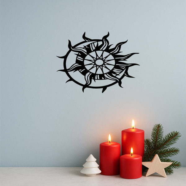 CIFbuy 现代星系太阳光三维铁壁饰 太空主题室内雕塑 天文礼物 家居装饰（TikTok、temu下自提）-2