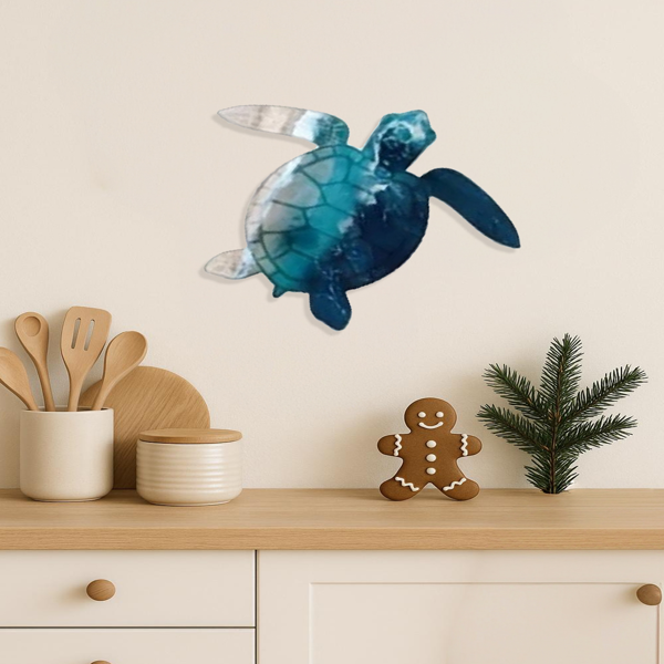 CIFbuy手工铁制海龟墙面装饰 海洋主题雕塑适用于客厅和卧室（TikTok、temu下自提）-2
