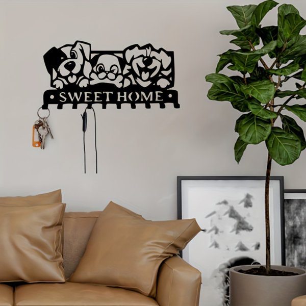 CIFbuy哥特风墙面挂钩套装 复古工业风格壁挂收纳架 厨房浴室玄关卧室多用挂衣钩(TikTok、temu下自提)-2