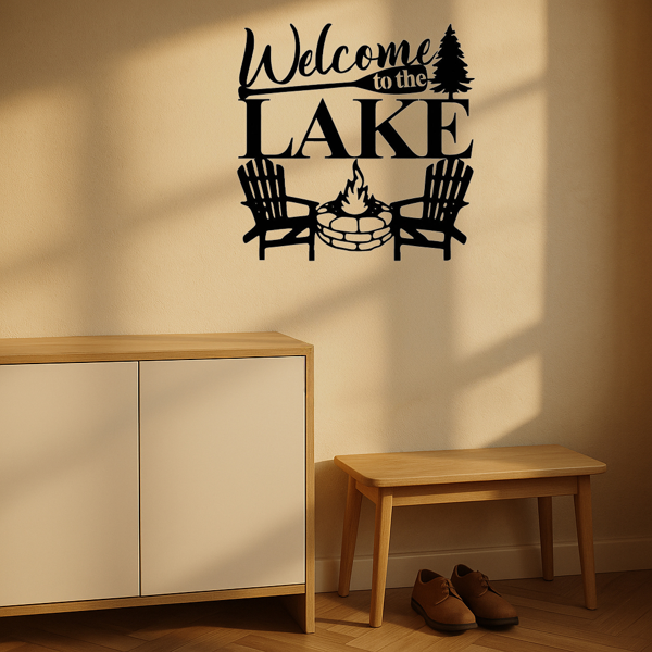 CIFbuy现代抽象湖泊防水防锈铁制墙饰客厅卧室办公室庭院装饰(TikTok、temu下自提)-9