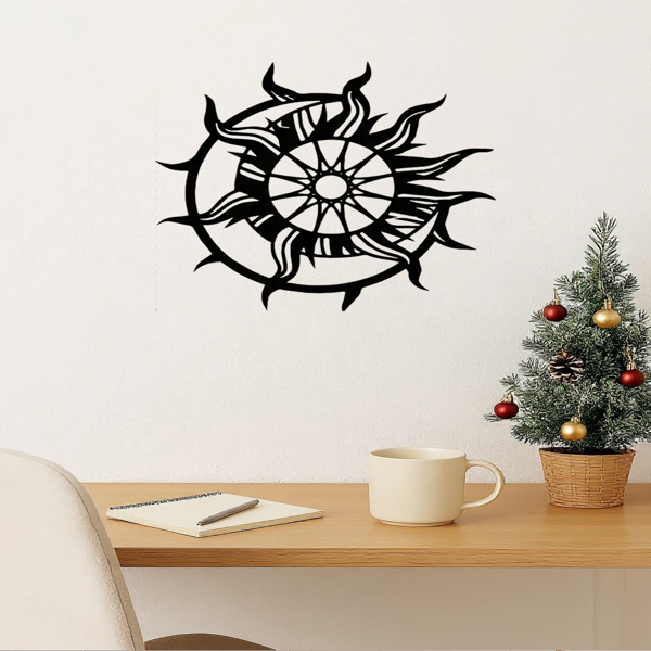 CIFbuy 现代星系太阳光三维铁壁饰 太空主题室内雕塑 天文礼物 家居装饰（TikTok、temu下自提）-4