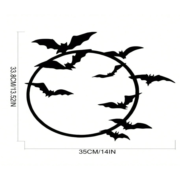 CIFbuy哥特蝙蝠金属墙饰万圣节户外室内装饰（TikTok、temu下自提）-11