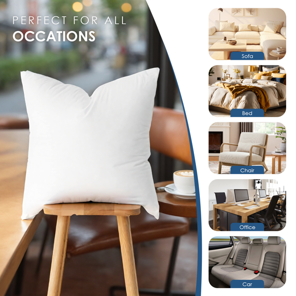 22x22英寸超大抱枕芯一对，精选优质填充材料，柔软度与支撑力完美平衡。白色简约设计适合各种家居风格，可自由搭配心仪的枕套。无论是在客厅沙发还是卧室床上，都能为您带来极致舒适的休憩体验。-3