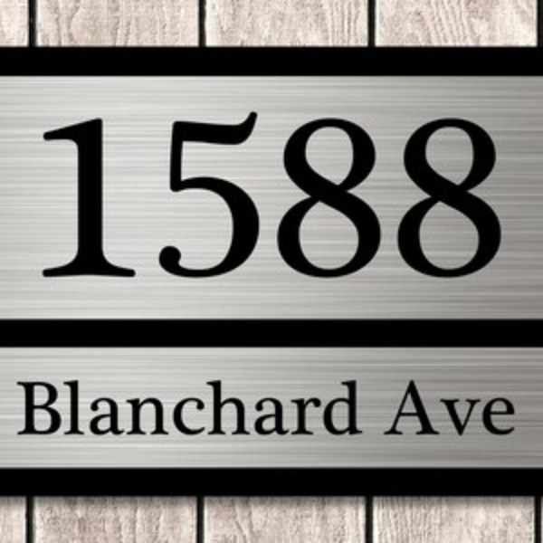 CIFbuy定制家居地址牌金属门牌12x8英寸拉丝银色设计(TikTok、temu下自提)-7