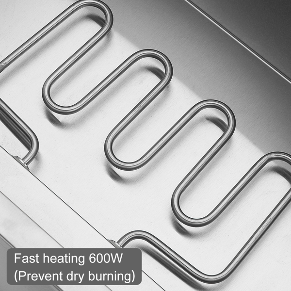 美规 C6C-1/6 110.00V 1200W 保温汤池 银色 不锈钢 6个1/6盆汤池 加热食物 带一个汤池一个漏勺-12