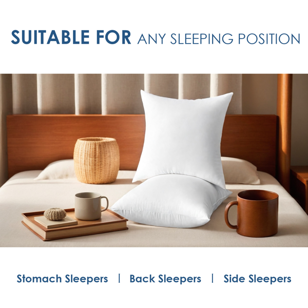 两只装20英寸白色抱枕芯，精选高弹力聚酯纤维填充，手感柔软且支撑力持久。加大尺寸设计，为沙发休闲、床头倚靠提供更饱满的舒适体验。无枕套配置，方便自由搭配各种家居风格，或直接用作蓬松底座。-3