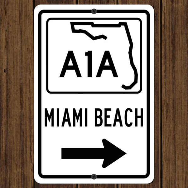 CIFbuy迈阿密海滩佛罗里达公路标志 金属墙饰 纪念品装饰 （TikTok、temu下自提）-1