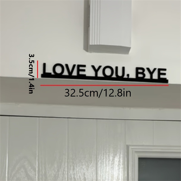 CIFbuy经典“LOVE YOU BYE”金属标识图案墙面装饰品，营造节日氛围的装饰品，适用于情人节、复活节、感恩节的室内装饰，适用于客厅、卧室的墙面装饰，是精美的家居装饰艺术品或墙面雕塑。(TikTok、temu下自提)-3