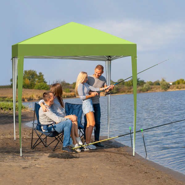 6.5X6.5FT 草绿色 4围(2围2门)  折叠棚 210D牛津布 白色喷塑钢管 配拎包-17