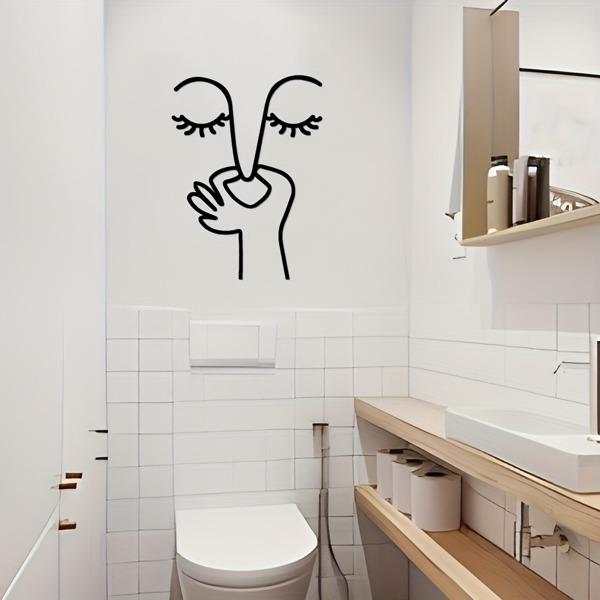 CIFbuy简约马桶标识防水贴纸 趣味浴室装饰墙贴 TikTok、temu下自提-6