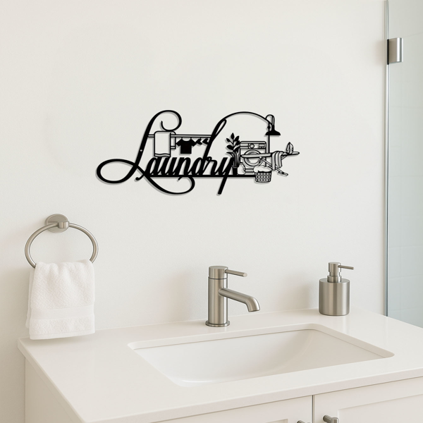 CIFbuy复古洗衣房标志四季装饰 rustic wall art 适用于任何房间 (TikTok、temu下自提)-4