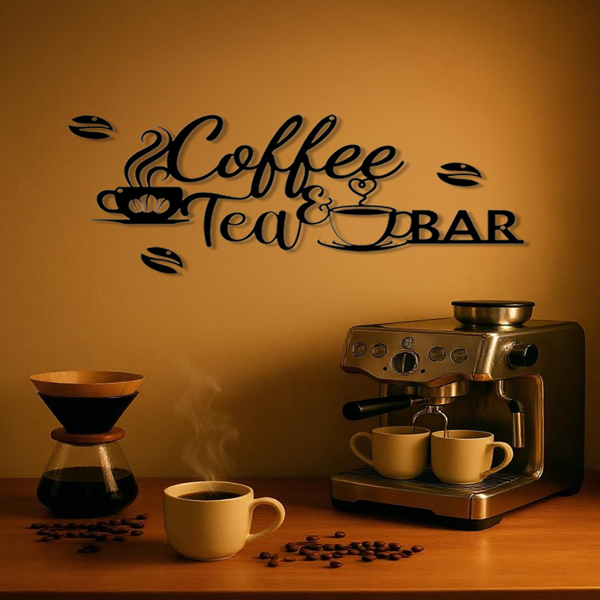 CIFbuy复古做旧铁制咖啡标识牌 乡村风格墙面装饰 适用于厨房浴室门廊等多场景（TikTok、temu下自提）-1