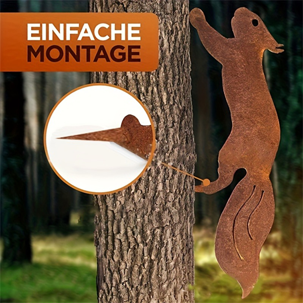 中文标题：CIFbuy复古树桩边桌 手工铁艺镂空松鼠设计 适用于客厅露台卧室(TikTok、temu下自提)-8