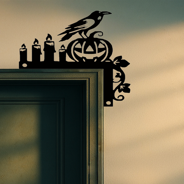 CIFbuy哥特女巫坩埚铸铁门饰重工金属剪影墙面装饰室内外节日家居礼品(TikTok、temu下自提)-2