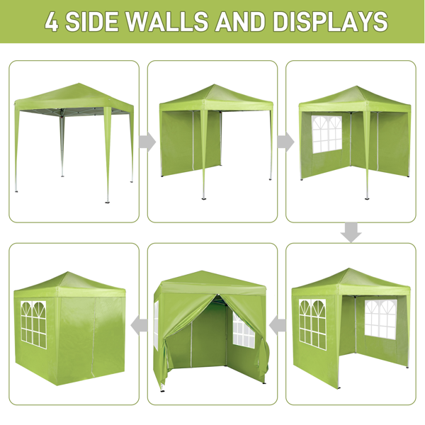 6.5X6.5FT 草绿色 4围(2围2门)  折叠棚 210D牛津布 白色喷塑钢管 配拎包-7