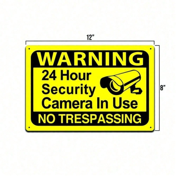 CIFbuy金属监控24小时视频监视安全告示牌适用于居家办公室室外防盗(TikTok、temu下自提)-7