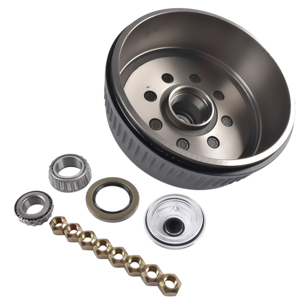 刹车鼓 Hub Brake Drum with Bearings 12.25 x 2.5 5/8" Stud 7200 7500 Horse Trailer RV 8-393-5
