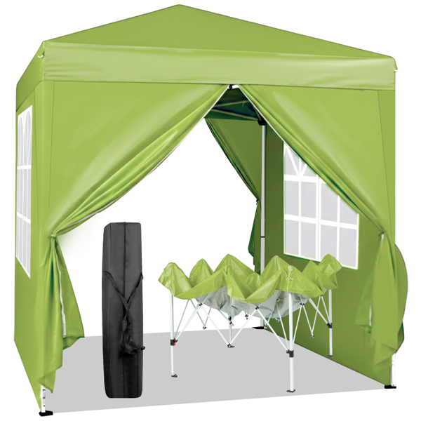 6.5X6.5FT 草绿色 4围(2围2门)  折叠棚 210D牛津布 白色喷塑钢管 配拎包-4