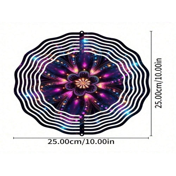 CIFbuy太阳能10英寸曼陀罗风铃带LED灯旋转挂钩户外花园庭院装饰（TikTok、temu下自提）-6