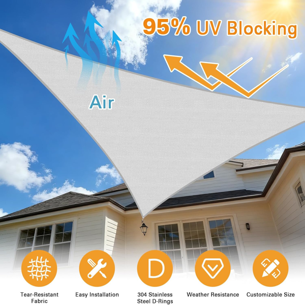 10'X10'X14'浅灰色HDPE遮阳帆-9