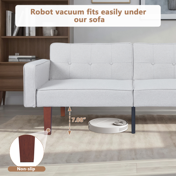 现代棉型织物沙发｜簇绒可调节靠背休闲沙发｜木脚+金属支撑脚客厅沙发-10