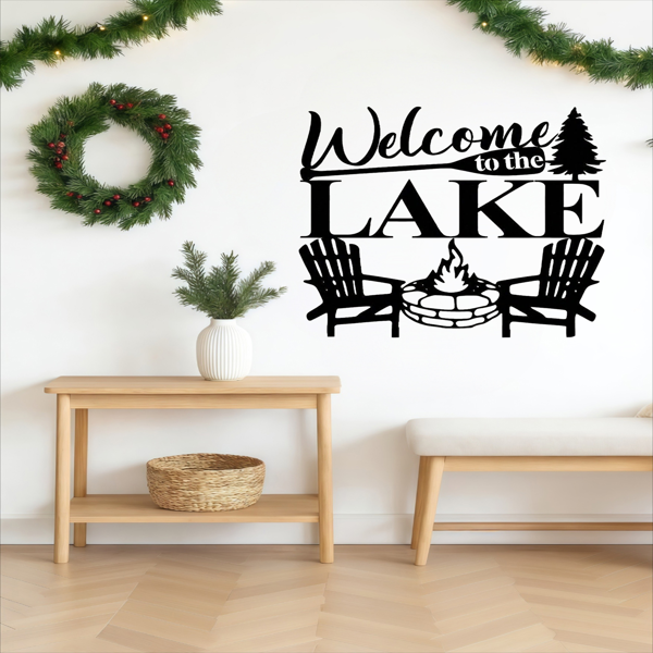 CIFbuy现代抽象湖泊防水防锈铁制墙饰客厅卧室办公室庭院装饰(TikTok、temu下自提)-5