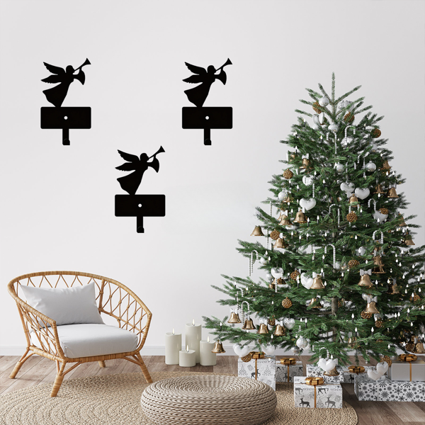 CIFbuy现代农庄天使喇叭设计重型壁挂挂钩 多功能玄关收纳架（TikTok、temu下自提）-1