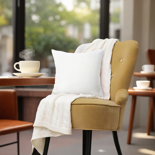 20x20英寸大方枕一对，纯白内芯。蓬松饱满，快速回弹，适合作为沙发靠背或卧室装饰枕的内胆。不带枕套，节省成本，给予您最大的搭配灵活性，轻松融入现有家居。-6