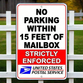 CIFbuy官方邮箱前禁止停车15英尺标牌耐用金属天气防护标牌室内外通用重型壁饰（TikTok、temu下自提）