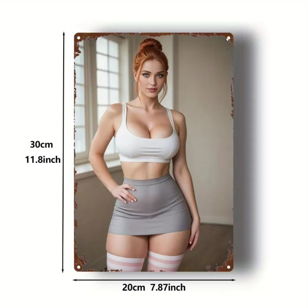 CIFbuy复古女性健身金属墙画 30x20厘米 TikTok、temu下自提-4