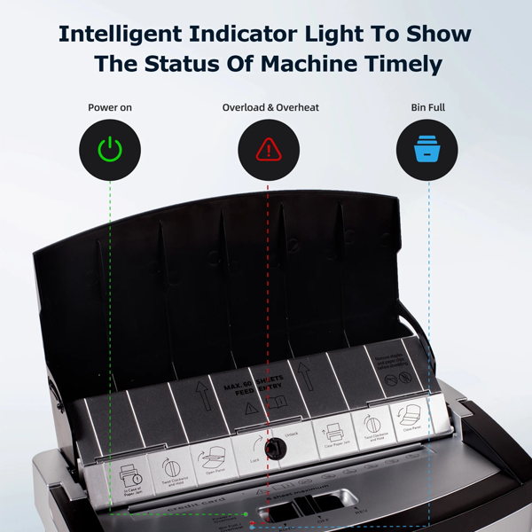 60页碎纸机，60页自动进纸微粒碎纸机，6页家用办公重型碎纸机，配5.3加仑抽拉式碎纸篓-8