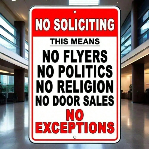 CIFbuy拒绝推销金属标牌免打扰告示牌安全防护门牌(TikTok、temu下自提)-4