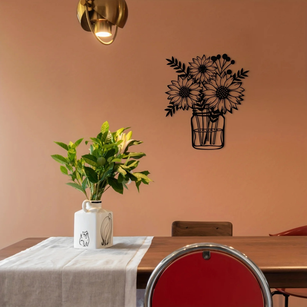 CIFbuy复古向日葵铁墙饰手工墙雕塑自然风家居装饰(TikTok、temu下自提)-1