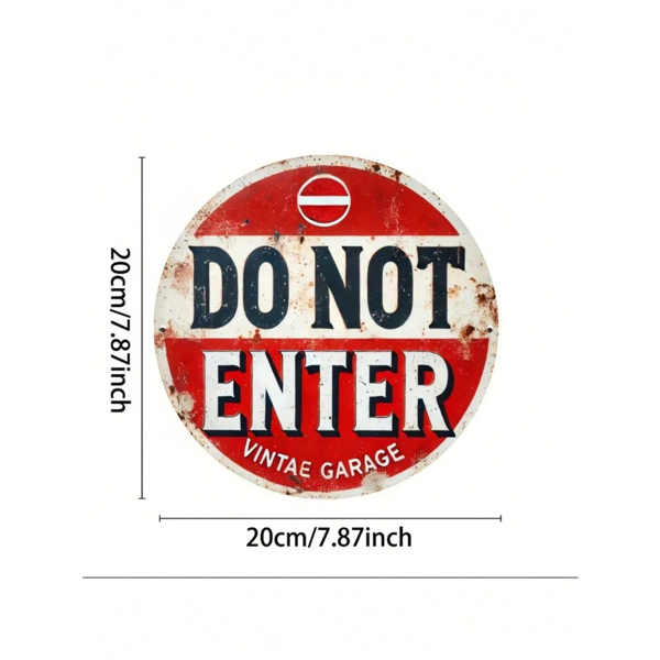CIFbuy复古禁止进入标志车库酒吧墙面装饰圆形金属标牌（TikTok、temu下自提）-5