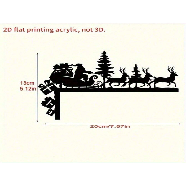 CIFbuy三维驯鹿角圣诞老人剪影金属墙饰 节日挂饰家居装饰品（TikTok、temu下自提）-6