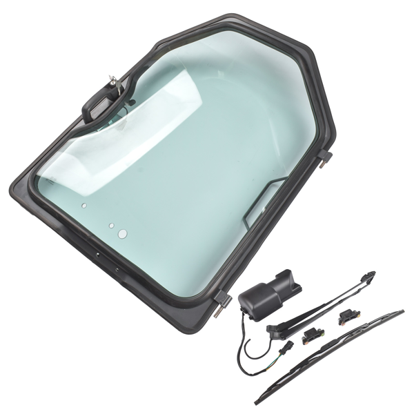 挡风玻璃 Front Door Frame & Window Assembly with Wiper + Motor Replacement for Bobcat S130 S150 S160 S175 S185 T110 T140 T180 T190 T200-2