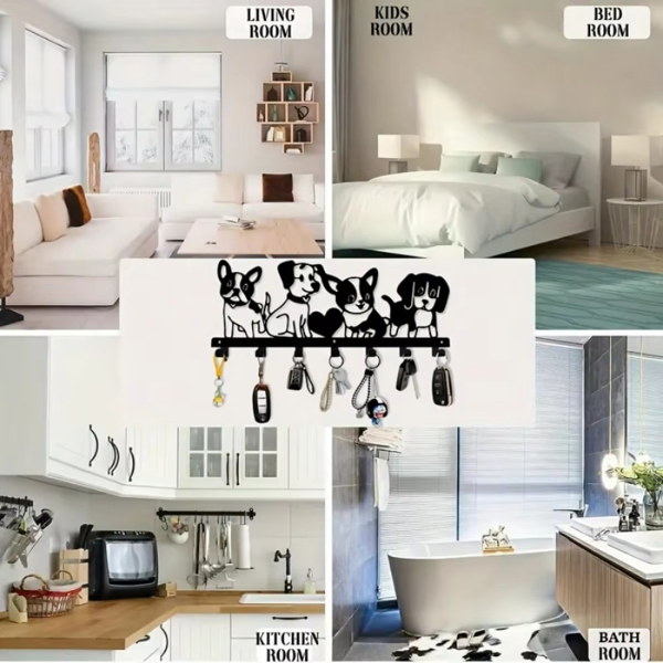 CIFbuy复古卡通小狗墙面贴饰 铁制防水可移宠物主题家居装饰(TikTok、temu下自提)-5