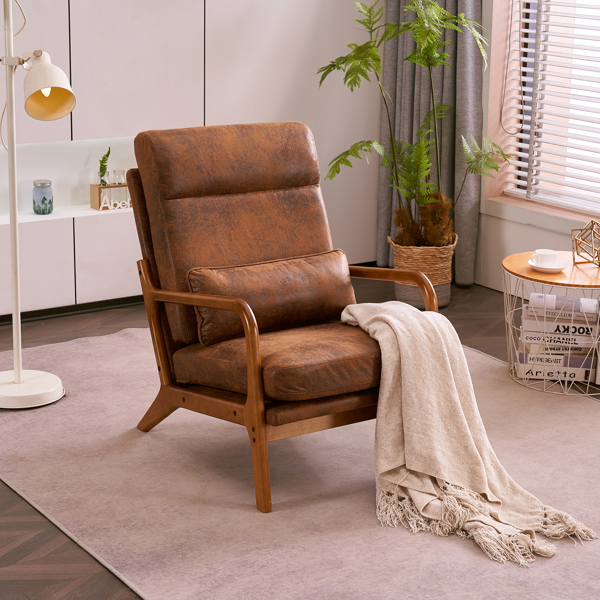 全拆 实木扶手 高背 靠背 铁架 烫金布 橙色 室内休闲椅-19