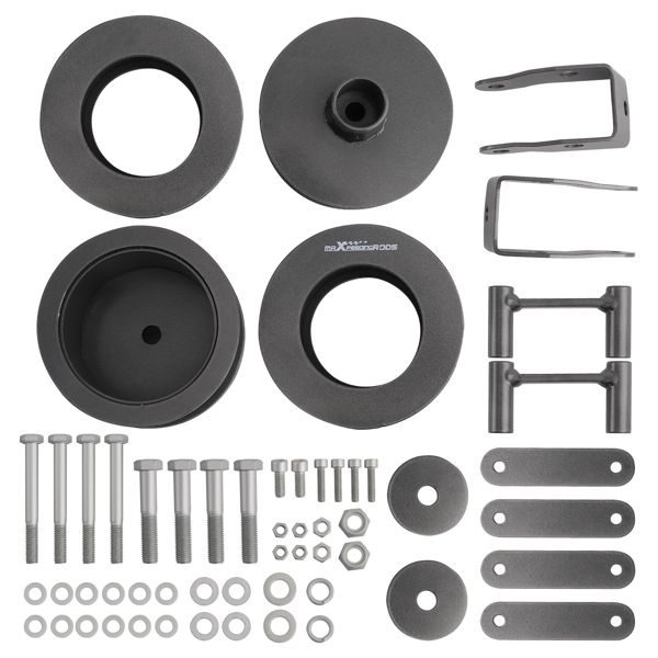 3英寸前部/3英寸后部升高调平套件，适用于2007-2018款Jeep Wrangler JK，包含减震器延长件。-2