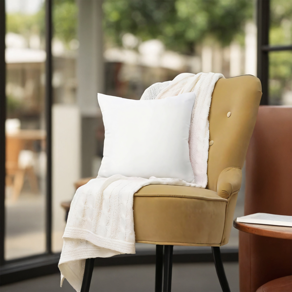 高品质抱枕填充芯，规格20*20英寸。采用环保聚酯纤维，触感柔软，久用不易变形。是替换旧枕芯或为新枕套配备内胆的理想选择。白色通用，适用于多种室内场景。-5