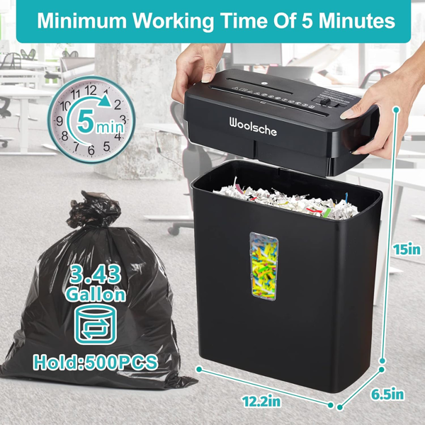 文件碎纸机、碎纸机 8 张文件碎纸机，安全级别 P-4，横切，信用卡/CD，家庭办公用碎纸机-4