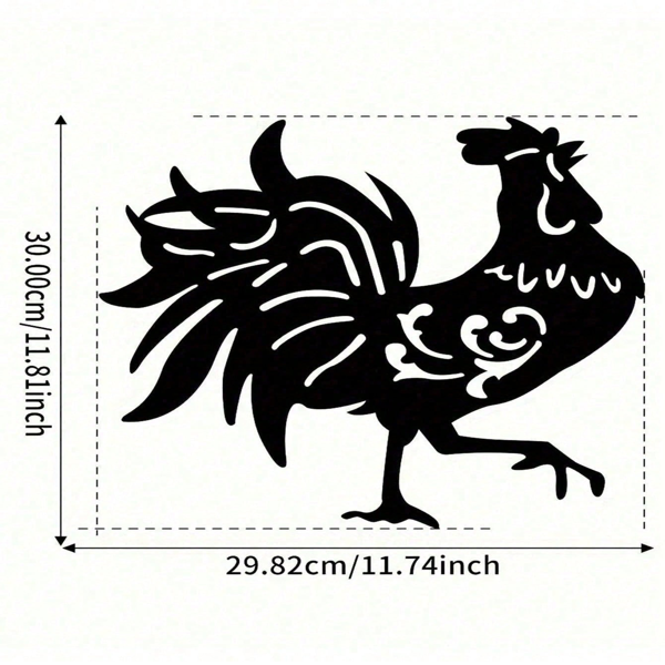 CIFbuy Vintage Black Rooster Wall Art Weather Resistant Metal Home Decor For Indoor And Outdoor (TikTok, temu pick-up service)-7