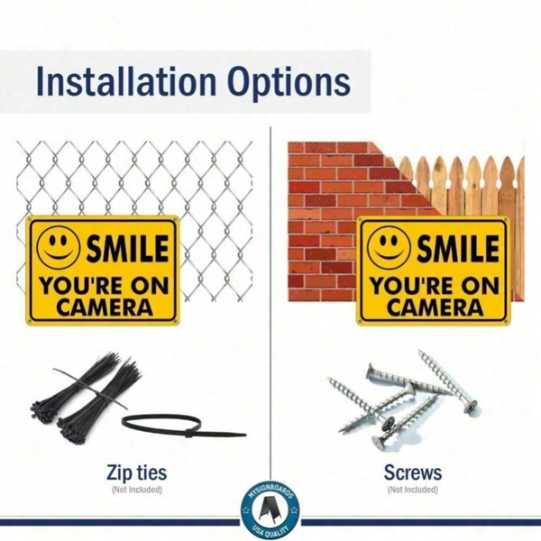 CIFbuy闭路电视监控安全标志牌 安保摄像头警示标牌 适用于家庭及商业场所（TikTok、temu下自提）-8