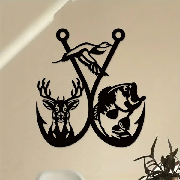 CIFbuy 复古鹿头壁饰 铁制墙面雕塑 野性风格家居装饰礼物（TikTok、temu下自提）-4